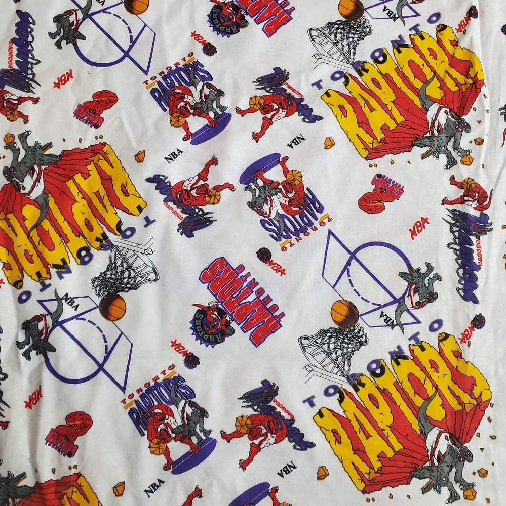 RARE Vintage 90s NBA Toronto Raptors Soft Huge Fabric 5x12 Feet